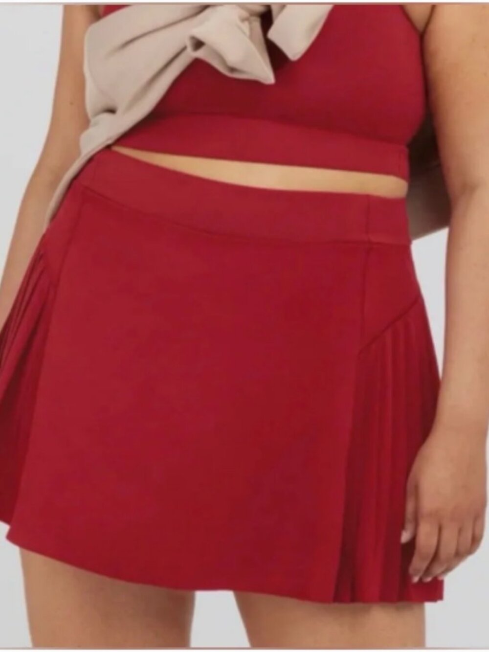 SPANX Get Moving Red Pleated Athletic Skort; EUC; Size 1X